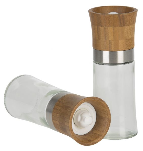 Gewürzmühle 62/158mmin Glas/Bambus Keramikmahlwerk
